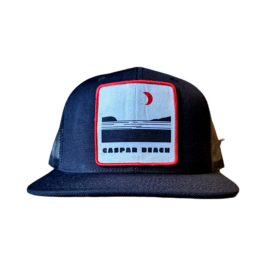 The CASPAR BEACH Trucker Hat // Black + Ruby Red